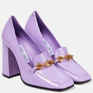 Jimmy Choo Women's Purple Diamond Tilda 100 Patent Leather Pumps